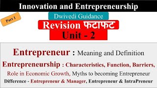 entrepreneur entrepreneurship function characteristics barrier innovation and entrepreneurship [upl. by Olshausen731]