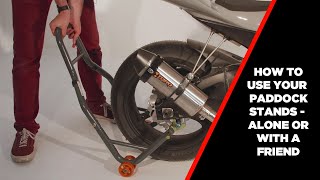 How to Use Motorcycle Paddock Stands [upl. by Elyrpa106]