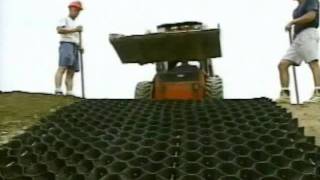 Placing infill inside the GEOWEB® Soil Stabilization System Geocell [upl. by Nuawaj687]