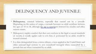 What is Delinquency and Juvenile [upl. by Aivalf]