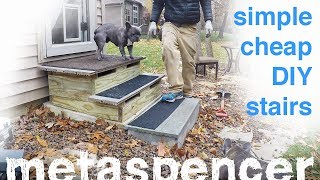 Simple Cheap DIY Stairs ➠ NO STRINGERS [upl. by Egdirdle]