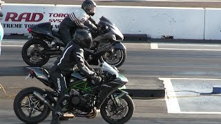 Crazy Harley vs Sportbikes  drag racing [upl. by Imoan]