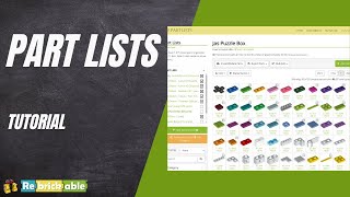 Part Lists  Rebrickable Tutorial [upl. by Deys]