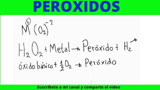 PEROXIDOS DIRECTA ECUACION FORMULACION Y NOMENCLATURAS [upl. by Bram]