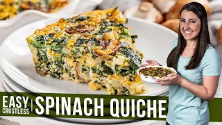 Easy Crustless Spinach Quiche [upl. by Saxela358]