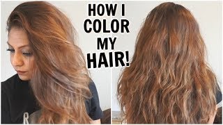 How I Dye My Hair Light Golden Brown at Home│How I Color My Hair From Dark To Light│DIY Root Touchup [upl. by Lotty907]