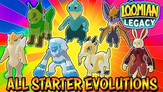 All Starter Evolutions in Loomian Legacy Roblox  Moves Stats Training and Looks [upl. by Placia90]