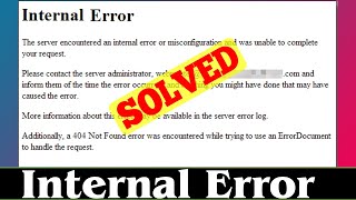 SOLVED How to Fix Internal Error Problem 100 Working [upl. by Hitchcock]