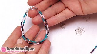 How to Make a Simple Beaded Friendship Bracelet [upl. by Hattie810]