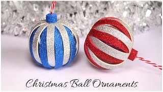 DIY Christmas Balls  Glitter Foam Christmas ornaments  DIY Christmas Decorations [upl. by Aryajay]