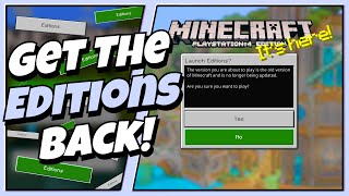 Minecraft PS4PS5  How To Get The Editions Button Back  119 [upl. by Dodwell147]