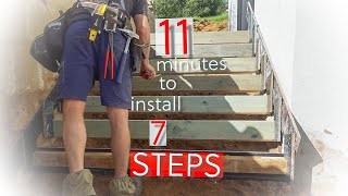 11 MINUTES TO INSTALL CONCRETE STAIRS BETWEEN WALLS [upl. by Hephzipa]