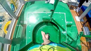 Norwegian Escape  Green AquaLoop  Trapdoor Waterslide on a Cruise Ship [upl. by Adebayo40]