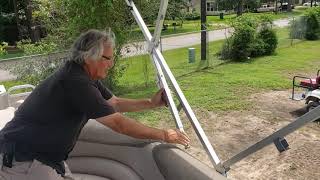 HOW TO PUT UP A BIMINI TOP ON A PONTOON WITH COLBY AND MARK FROM TEXAS MARINE OF HOUSTON [upl. by Salman184]