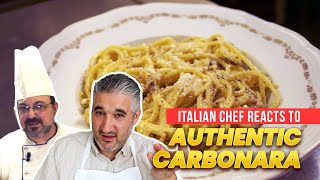 Italian Chef Reacts to Most AUTHENTIC CARBONARA Recipe [upl. by Serra458]