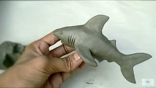 how to make a clay shark  how to make a clay baby shark [upl. by Ahusoj]