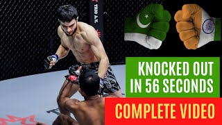 Pakistani ufc fighter knocked indian in 56 seconds  Ahmed Mujtaba Knocked Rahul Raju  Video [upl. by Naasah113]