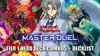 Tier 1 Master Duel Hero Deck  Combos [upl. by Means]