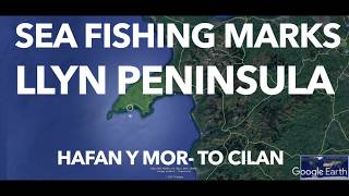 Pt 1 Sea fishing marks Llyn Peninsula South coastGoogle Earth [upl. by Lledner]