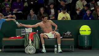 Arthur Rinderknech shirtless in Paris Bercy [upl. by Rebmaed]