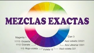 MEZCLAR COLORES MEDIDAS EXACTAS Cian azul cobalto ultramar violeta granate grosella magenta [upl. by Sturdivant728]