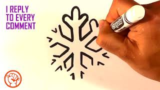 How to Draw a Snowflake  Christmas Drawing Lessons [upl. by Ailin]