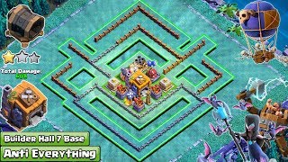 Best Builder Hall 7 BH 7 Base 2018 Design Anti 1 Star Anti 2 Star Anti All  Clash Of Clans [upl. by Apul]