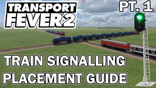 Understanding Train Signals and Placement Transport Fever 2 Tutorial [upl. by Burkle]