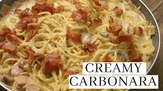 CREAMY CARBONARA PASTA RECIPE  Filipino Style Carbonara [upl. by Adniles852]