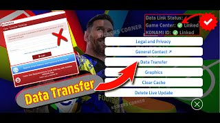 How To Data Transfer in eFootball 2025 Mobile How To Link KONAMI ID in PESData Transfer Settings [upl. by Temhem621]