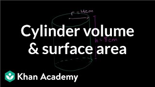 Cylinder volume and surface area  Perimeter area and volume  Geometry  Khan Academy [upl. by Sammons]