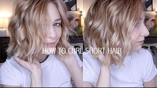 HOW TO CURL SHORT HAIR  EASY amp EFFORTLESSLY CUTE [upl. by Ehman]