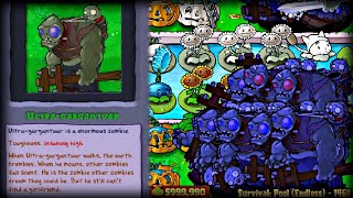 New Zombie OP  UltraGargantuar in Survival Pool Endless  Plants vs Zombies  1400 Flags [upl. by Rafael]