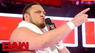 Samoa Joe looks to pick a fight with Roman Reigns at WWE Backlash Raw April 9 2018 [upl. by Heck411]