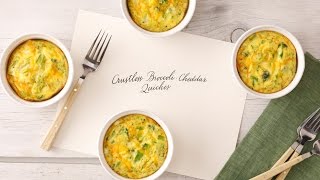 BroccoliCheddar Crustless Quiches Martha Stewart [upl. by Sumaes]