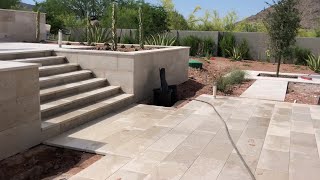 Travertine pavers installation [upl. by Eelyac]