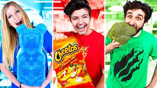 EXTREME One Color Food Challenge 24 Hours [upl. by Lightfoot815]