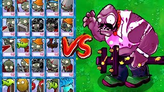 Dance Gargantuar VS All Zombies  Who Will Win PVZ 1 Hybrid Challenge [upl. by Aidnis]