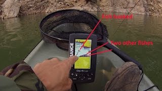 Fish finder Lowrance Elite 4x hdi explanation in water [upl. by Aleahc873]