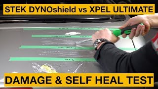 XPEL Ultimate Plus vs STEK DYNOshield WATCH ME DESTROY THIS BENZ TRUNK  Self Healing  Damage test [upl. by Otiv]