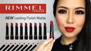 NEW Rimmel Lasting Finish MATTE Lipstick 2020  LIP SWATCHES [upl. by Harrad752]