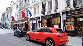 This is Londons famous BOND STREET amp Mayfair  London Walk 2021 [upl. by Aikas843]