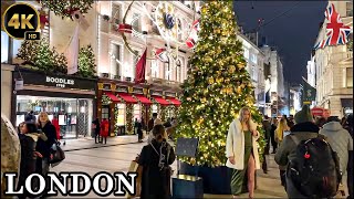 🇬🇧London📍New Bond Street Luxury Christmas Light 2024 ✨ Christmas Walk 🇬🇧 London Winter Walk  4K HDR [upl. by Chard]