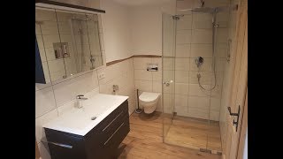 Badumbau mit bodengleicher Dusche und Glas Duschkabine [upl. by Alram]