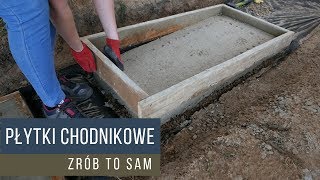 Płytki chodnikowe z betonu DIY  How to make concrete slabs [upl. by Ahsyekat]