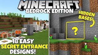 Minecraft Bedrock 18 Easy SECRET Entrances To Hide Your Minecraft Base Full Tutorial [upl. by Tivad549]