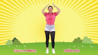 Head Shoulders Knees amp Toes in Spanish  by Native Speaker  Cabeza Hombros Rodillas y Pies [upl. by Elset153]