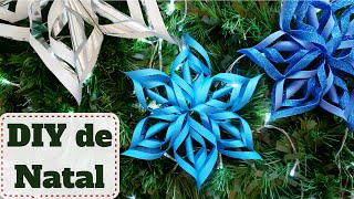 Decoração de NATAL baratinha 7 Estrela ou flor de papel DIY  Faça você mesmo [upl. by Enerod]