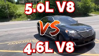 Hyundai GenesisEQUUS 46L V8 Vs 50L V8 [upl. by Gallager768]