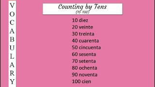 Counting by tens in Spanish 10100  Spanish Vocabulary [upl. by Selima]